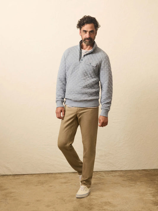 NELSON-Epic Quilted Fleece Pullover - Ocean Wind Heather