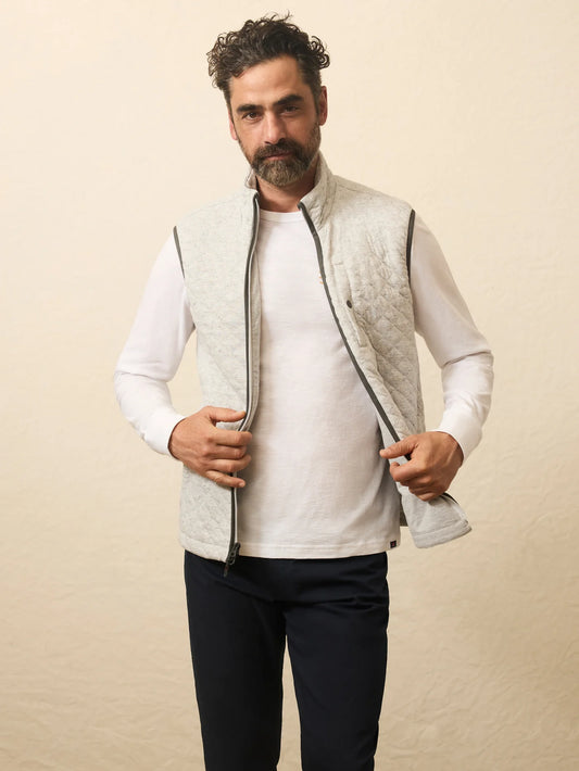 NELSON-Epic Quilted Fleece Vest - Ivory Peak Heather